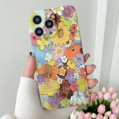 Water Sticker Flower Pattern PC Phone Case, For iPhone 13 Pro Max, For iPhone 13 Pro, For iPhone 13, For iPhone 13 mini
