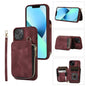 Zipper Card Bag Back Cover Phone Case, For iPhone 14, For iPhone 14 Plus, For iPhone 14 Pro, For iPhone 14 Pro Max, For iPhone 13, For iPhone 13 Pro, For iPhone 13 Pro Max, For iPhone 12