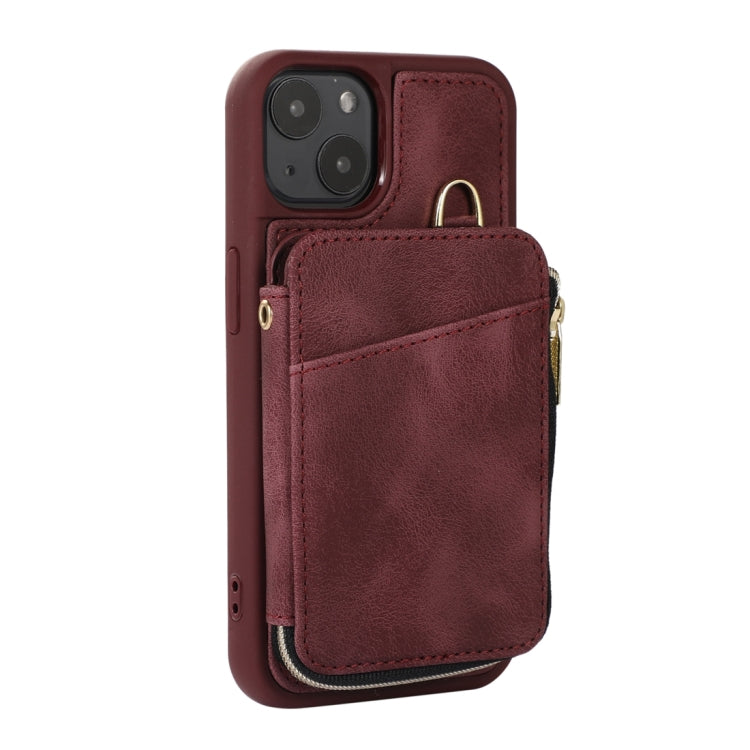 Zipper Card Bag Back Cover Phone Case, For iPhone 14, For iPhone 14 Plus, For iPhone 14 Pro, For iPhone 14 Pro Max, For iPhone 13, For iPhone 13 Pro, For iPhone 13 Pro Max, For iPhone 12