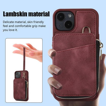 Zipper Card Bag Back Cover Phone Case, For iPhone 14, For iPhone 14 Plus, For iPhone 14 Pro, For iPhone 14 Pro Max, For iPhone 13, For iPhone 13 Pro, For iPhone 13 Pro Max, For iPhone 12