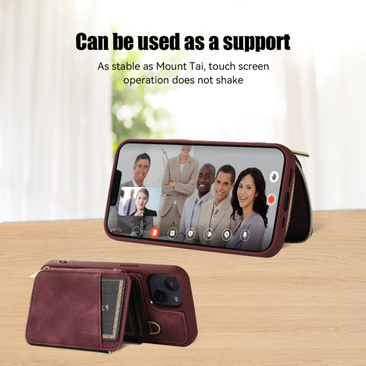 Zipper Card Bag Back Cover Phone Case, For iPhone 14, For iPhone 14 Plus, For iPhone 14 Pro, For iPhone 14 Pro Max, For iPhone 13, For iPhone 13 Pro, For iPhone 13 Pro Max, For iPhone 12