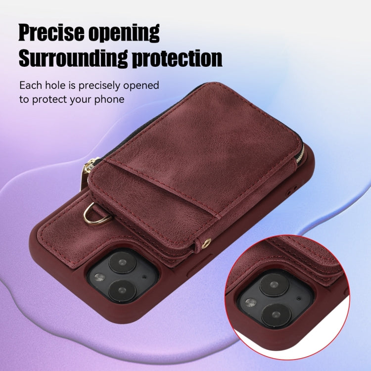 Zipper Card Bag Back Cover Phone Case, For iPhone 14, For iPhone 14 Plus, For iPhone 14 Pro, For iPhone 14 Pro Max, For iPhone 13, For iPhone 13 Pro, For iPhone 13 Pro Max, For iPhone 12
