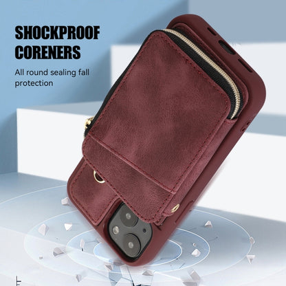 Zipper Card Bag Back Cover Phone Case, For iPhone 14, For iPhone 14 Plus, For iPhone 14 Pro, For iPhone 14 Pro Max, For iPhone 13, For iPhone 13 Pro, For iPhone 13 Pro Max, For iPhone 12