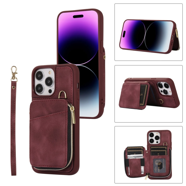 Zipper Card Bag Back Cover Phone Case, For iPhone 14, For iPhone 14 Plus, For iPhone 14 Pro, For iPhone 14 Pro Max, For iPhone 13, For iPhone 13 Pro, For iPhone 13 Pro Max, For iPhone 12