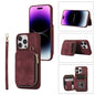 Zipper Card Bag Back Cover Phone Case, For iPhone 14, For iPhone 14 Plus, For iPhone 14 Pro, For iPhone 14 Pro Max, For iPhone 13, For iPhone 13 Pro, For iPhone 13 Pro Max, For iPhone 12