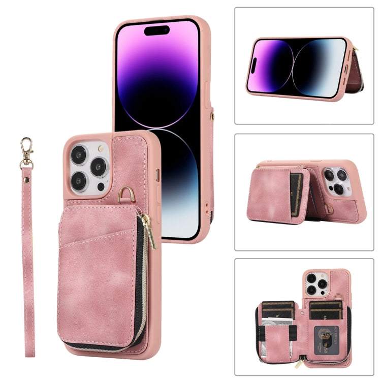 Zipper Card Bag Back Cover Phone Case, For iPhone 14, For iPhone 14 Plus, For iPhone 14 Pro, For iPhone 14 Pro Max, For iPhone 13, For iPhone 13 Pro, For iPhone 13 Pro Max, For iPhone 12