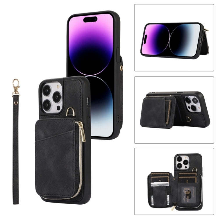 Zipper Card Bag Back Cover Phone Case, For iPhone 14, For iPhone 14 Plus, For iPhone 14 Pro, For iPhone 14 Pro Max, For iPhone 13, For iPhone 13 Pro, For iPhone 13 Pro Max, For iPhone 12