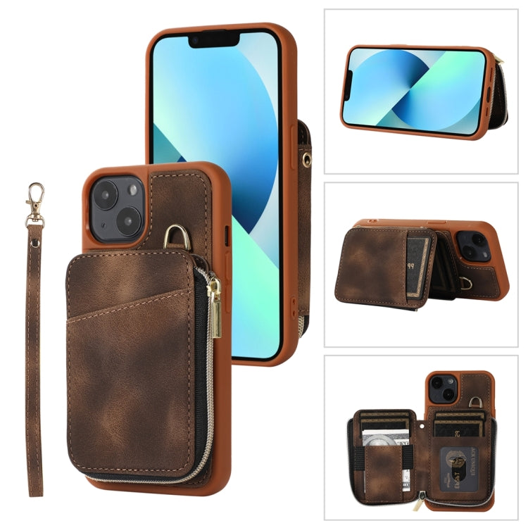 Zipper Card Bag Back Cover Phone Case, For iPhone 14, For iPhone 14 Plus, For iPhone 14 Pro, For iPhone 14 Pro Max, For iPhone 13, For iPhone 13 Pro, For iPhone 13 Pro Max, For iPhone 12