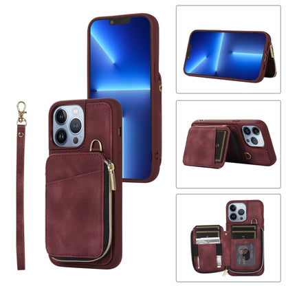Zipper Card Bag Back Cover Phone Case, For iPhone 14, For iPhone 14 Plus, For iPhone 14 Pro, For iPhone 14 Pro Max, For iPhone 13, For iPhone 13 Pro, For iPhone 13 Pro Max, For iPhone 12