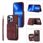 Zipper Card Bag Back Cover Phone Case, For iPhone 14, For iPhone 14 Plus, For iPhone 14 Pro, For iPhone 14 Pro Max, For iPhone 13, For iPhone 13 Pro, For iPhone 13 Pro Max, For iPhone 12