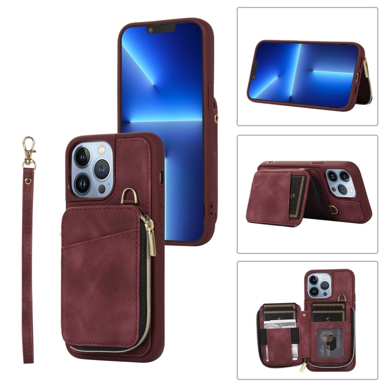 Zipper Card Bag Back Cover Phone Case, For iPhone 14, For iPhone 14 Plus, For iPhone 14 Pro, For iPhone 14 Pro Max, For iPhone 13, For iPhone 13 Pro, For iPhone 13 Pro Max, For iPhone 12