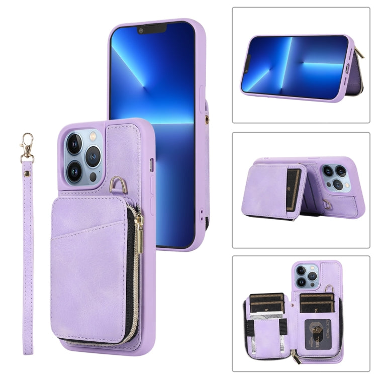 Zipper Card Bag Back Cover Phone Case, For iPhone 14, For iPhone 14 Plus, For iPhone 14 Pro, For iPhone 14 Pro Max, For iPhone 13, For iPhone 13 Pro, For iPhone 13 Pro Max, For iPhone 12