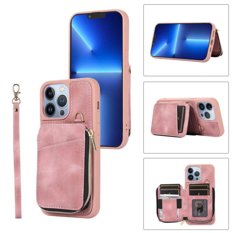 Zipper Card Bag Back Cover Phone Case, For iPhone 14, For iPhone 14 Plus, For iPhone 14 Pro, For iPhone 14 Pro Max, For iPhone 13, For iPhone 13 Pro, For iPhone 13 Pro Max, For iPhone 12