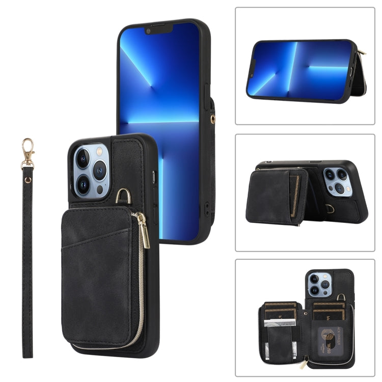Zipper Card Bag Back Cover Phone Case, For iPhone 14, For iPhone 14 Plus, For iPhone 14 Pro, For iPhone 14 Pro Max, For iPhone 13, For iPhone 13 Pro, For iPhone 13 Pro Max, For iPhone 12