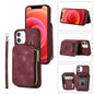 Zipper Card Bag Back Cover Phone Case, For iPhone 14, For iPhone 14 Plus, For iPhone 14 Pro, For iPhone 14 Pro Max, For iPhone 13, For iPhone 13 Pro, For iPhone 13 Pro Max, For iPhone 12