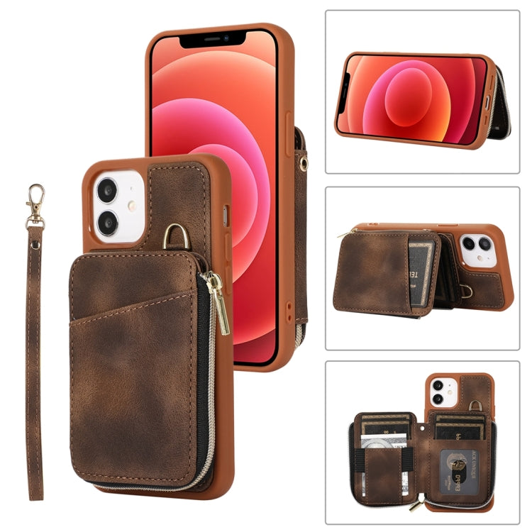 Zipper Card Bag Back Cover Phone Case, For iPhone 14, For iPhone 14 Plus, For iPhone 14 Pro, For iPhone 14 Pro Max, For iPhone 13, For iPhone 13 Pro, For iPhone 13 Pro Max, For iPhone 12