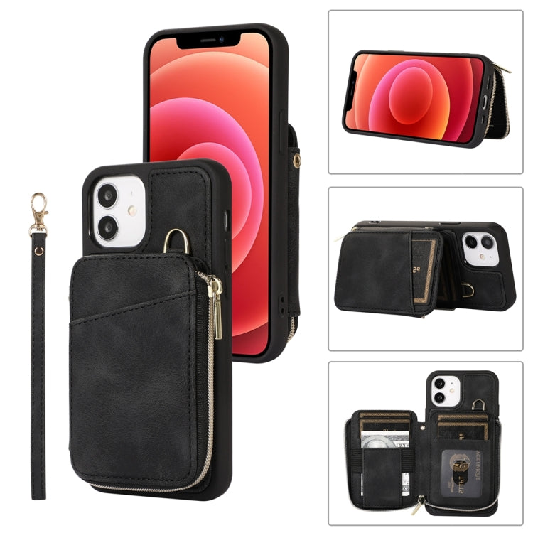 Zipper Card Bag Back Cover Phone Case, For iPhone 14, For iPhone 14 Plus, For iPhone 14 Pro, For iPhone 14 Pro Max, For iPhone 13, For iPhone 13 Pro, For iPhone 13 Pro Max, For iPhone 12