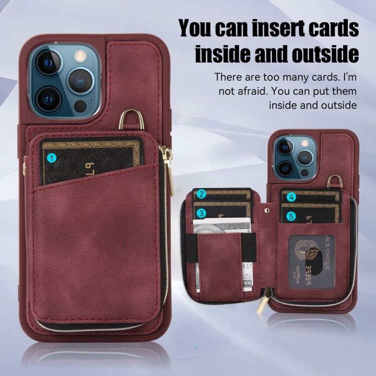 Zipper Card Bag Back Cover Phone Case, For iPhone 12 Pro, For iPhone 12 Pro Max, For iPhone 11, For iPhone 11 Pro, For iPhone 11 Pro Max, For iPhone X / XS, For iPhone XR, For iPhone XS Max