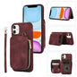 Zipper Card Bag Back Cover Phone Case, For iPhone 12 Pro, For iPhone 12 Pro Max, For iPhone 11, For iPhone 11 Pro, For iPhone 11 Pro Max, For iPhone X / XS, For iPhone XR, For iPhone XS Max