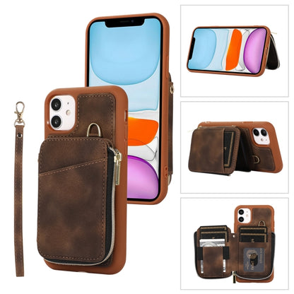 Zipper Card Bag Back Cover Phone Case, For iPhone 12 Pro, For iPhone 12 Pro Max, For iPhone 11, For iPhone 11 Pro, For iPhone 11 Pro Max, For iPhone X / XS, For iPhone XR, For iPhone XS Max