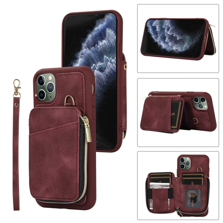 Zipper Card Bag Back Cover Phone Case, For iPhone 12 Pro, For iPhone 12 Pro Max, For iPhone 11, For iPhone 11 Pro, For iPhone 11 Pro Max, For iPhone X / XS, For iPhone XR, For iPhone XS Max