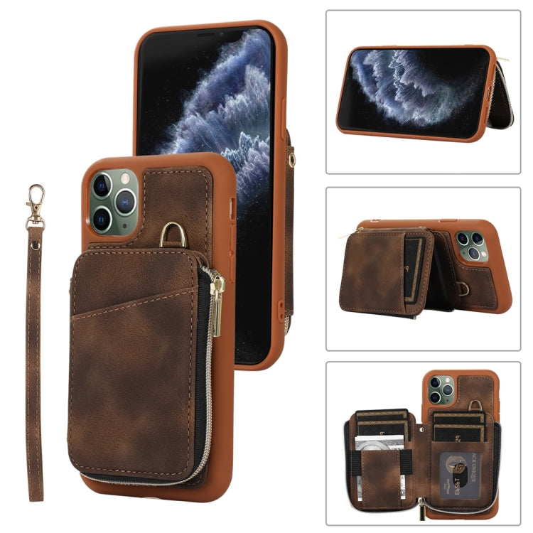 Zipper Card Bag Back Cover Phone Case, For iPhone 12 Pro, For iPhone 12 Pro Max, For iPhone 11, For iPhone 11 Pro, For iPhone 11 Pro Max, For iPhone X / XS, For iPhone XR, For iPhone XS Max