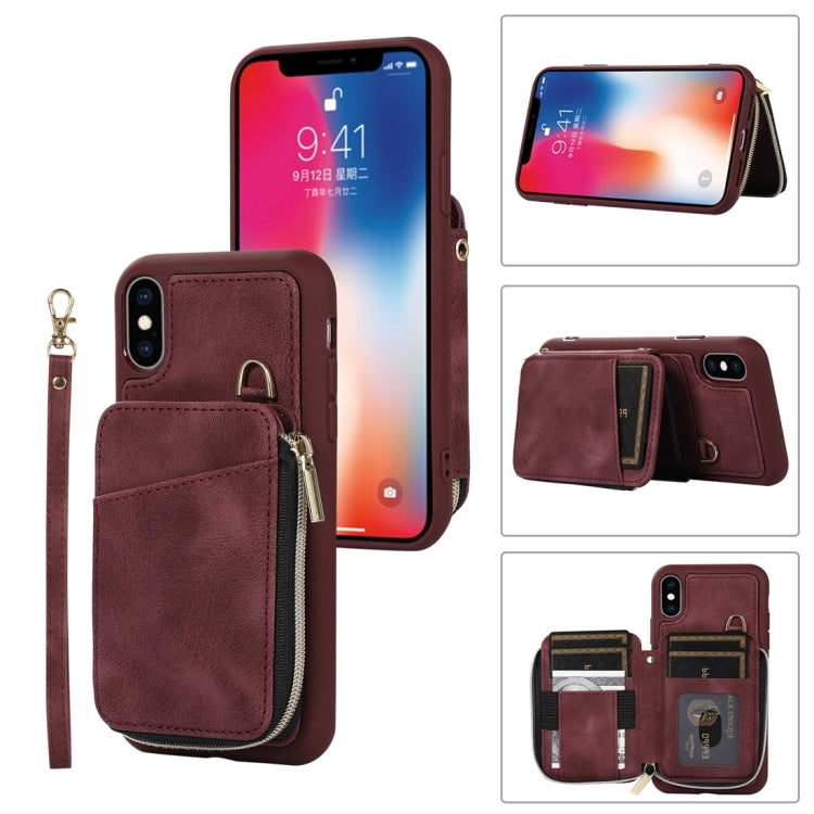 Zipper Card Bag Back Cover Phone Case, For iPhone 12 Pro, For iPhone 12 Pro Max, For iPhone 11, For iPhone 11 Pro, For iPhone 11 Pro Max, For iPhone X / XS, For iPhone XR, For iPhone XS Max