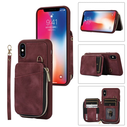 Zipper Card Bag Back Cover Phone Case, For iPhone 12 Pro, For iPhone 12 Pro Max, For iPhone 11, For iPhone 11 Pro, For iPhone 11 Pro Max, For iPhone X / XS, For iPhone XR, For iPhone XS Max