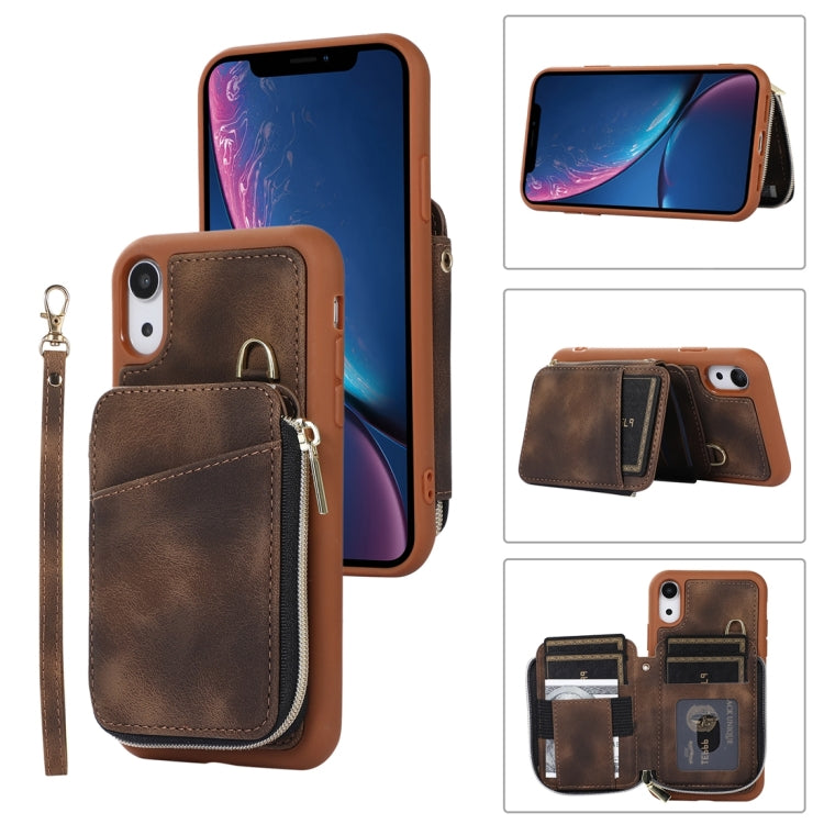 Zipper Card Bag Back Cover Phone Case, For iPhone 12 Pro, For iPhone 12 Pro Max, For iPhone 11, For iPhone 11 Pro, For iPhone 11 Pro Max, For iPhone X / XS, For iPhone XR, For iPhone XS Max