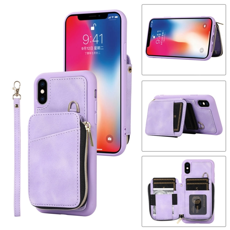 Zipper Card Bag Back Cover Phone Case, For iPhone 12 Pro, For iPhone 12 Pro Max, For iPhone 11, For iPhone 11 Pro, For iPhone 11 Pro Max, For iPhone X / XS, For iPhone XR, For iPhone XS Max