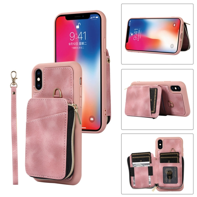 Zipper Card Bag Back Cover Phone Case, For iPhone 12 Pro, For iPhone 12 Pro Max, For iPhone 11, For iPhone 11 Pro, For iPhone 11 Pro Max, For iPhone X / XS, For iPhone XR, For iPhone XS Max