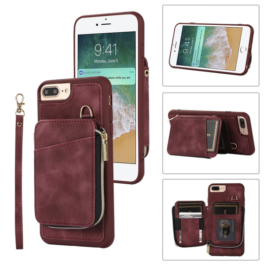 Zipper Card Bag Back Cover Phone Case, For iPhone SE 2022 / 2020 / 8 / 7, For iPhone 8 Plus / 7 Plus