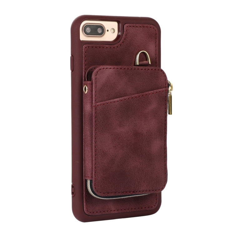 Zipper Card Bag Back Cover Phone Case, For iPhone SE 2022 / 2020 / 8 / 7, For iPhone 8 Plus / 7 Plus