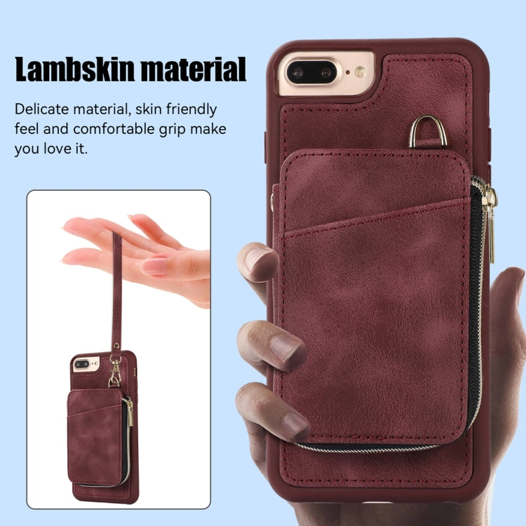 Zipper Card Bag Back Cover Phone Case, For iPhone SE 2022 / 2020 / 8 / 7, For iPhone 8 Plus / 7 Plus
