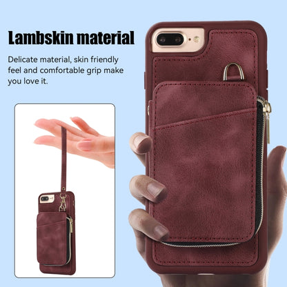 Zipper Card Bag Back Cover Phone Case, For iPhone SE 2022 / 2020 / 8 / 7, For iPhone 8 Plus / 7 Plus