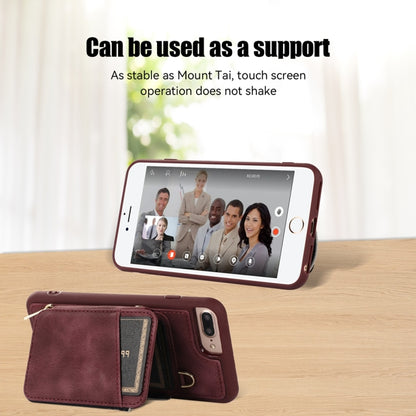 Zipper Card Bag Back Cover Phone Case, For iPhone SE 2022 / 2020 / 8 / 7, For iPhone 8 Plus / 7 Plus