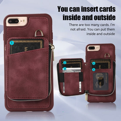 Zipper Card Bag Back Cover Phone Case, For iPhone SE 2022 / 2020 / 8 / 7, For iPhone 8 Plus / 7 Plus