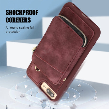 Zipper Card Bag Back Cover Phone Case, For iPhone SE 2022 / 2020 / 8 / 7, For iPhone 8 Plus / 7 Plus