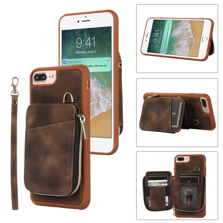 Zipper Card Bag Back Cover Phone Case, For iPhone SE 2022 / 2020 / 8 / 7, For iPhone 8 Plus / 7 Plus