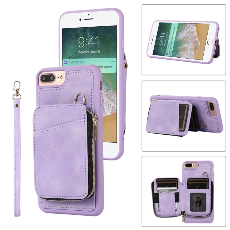 Zipper Card Bag Back Cover Phone Case, For iPhone SE 2022 / 2020 / 8 / 7, For iPhone 8 Plus / 7 Plus