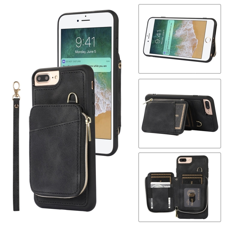 Zipper Card Bag Back Cover Phone Case, For iPhone SE 2022 / 2020 / 8 / 7, For iPhone 8 Plus / 7 Plus