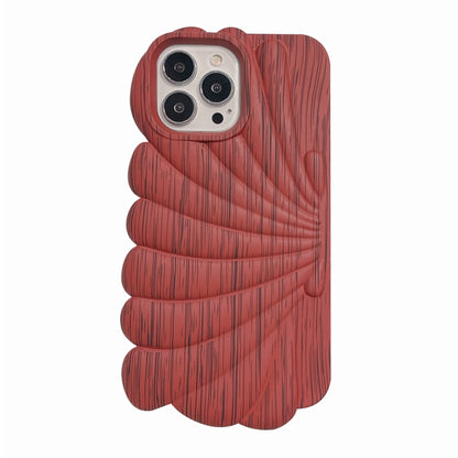 Wood Grain Shell Shape TPU Phone Case, For iPhone 14, For iPhone 14 Plus, For iPhone 14 Pro, For iPhone 14 Pro Max, For iPhone 13, For iPhone 13 Pro, For iPhone 13 Pro Max, For iPhone 12