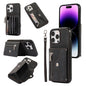 Zipper RFID Card Slot Phone Case with Short Lanyard, For iPhone 12 mini, For iPhone 12 / 12 Pro, For iPhone 12 Pro Max, For iPhone 11, For iPhone 11 Pro, For iPhone 11 Pro Max