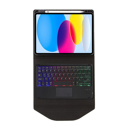 Z10B-AS Pen Slot Touchpad Backlight Bluetooth Keyboard Leather Tablet Case, For iPad 2022 / 2025