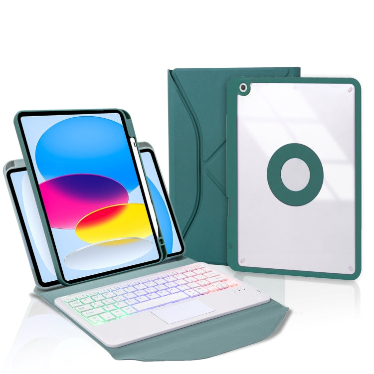 Z10B-AS Pen Slot Touchpad Backlight Bluetooth Keyboard Leather Tablet Case, For iPad 2022 / 2025