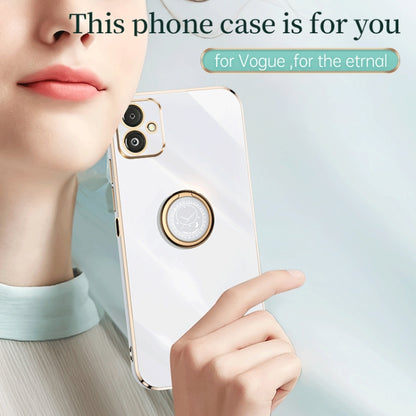 XINLI Straight Edge 6D Electroplate TPU Phone Case with Ring Holder, For Samsung Galaxy F14 5G, For Samsung Galaxy M14 5G, For Samsung Galaxy A04e 4G