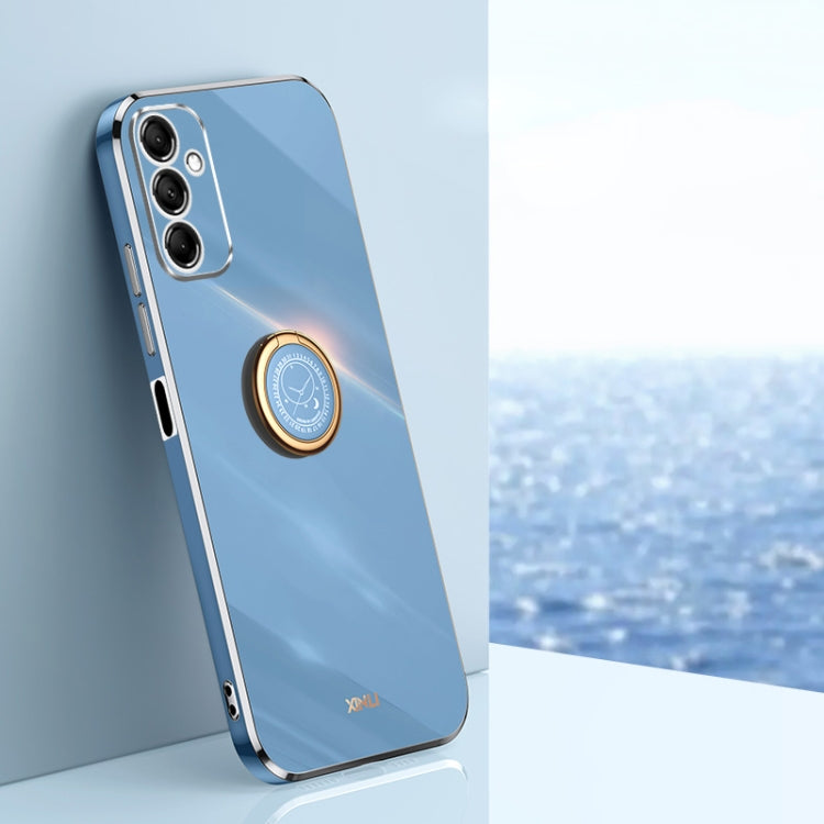 XINLI Straight Edge 6D Electroplate TPU Phone Case with Ring Holder, For Samsung Galaxy F14 5G, For Samsung Galaxy M14 5G, For Samsung Galaxy A04e 4G