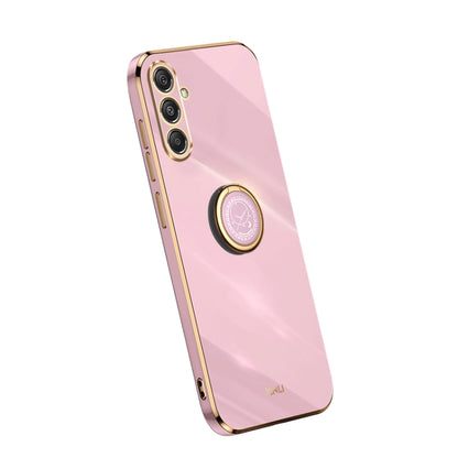 XINLI Straight Edge 6D Electroplate TPU Phone Case with Ring Holder, For Samsung Galaxy A05, For Samsung Galaxy A05s, For Samsung Galaxy M34 5G, For Samsung Galaxy A25 5G, For Samsung Galaxy S23 FE 5G, For Samsung Galaxy M54 5G