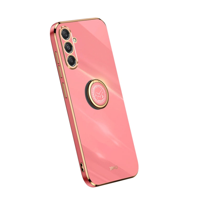 XINLI Straight Edge 6D Electroplate TPU Phone Case with Ring Holder, For Samsung Galaxy A05, For Samsung Galaxy A05s, For Samsung Galaxy M34 5G, For Samsung Galaxy A25 5G, For Samsung Galaxy S23 FE 5G, For Samsung Galaxy M54 5G