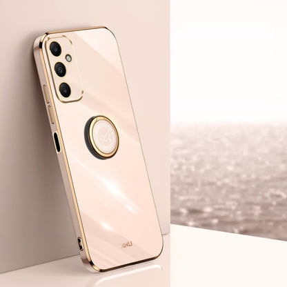 XINLI Straight Edge 6D Electroplate TPU Phone Case with Ring Holder, For Samsung Galaxy A05, For Samsung Galaxy A05s, For Samsung Galaxy M34 5G, For Samsung Galaxy A25 5G, For Samsung Galaxy S23 FE 5G, For Samsung Galaxy M54 5G